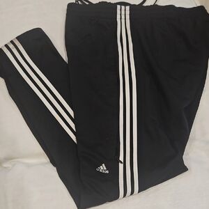 Adidas Mens Black Joggers with White tripes